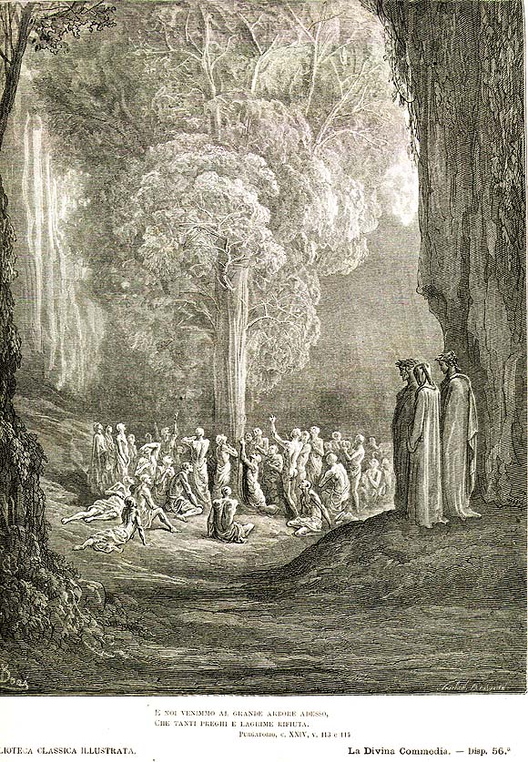 Image of a non-fiery purgatory Gustave Doré illustration for Dantes Purgatorio Canto 24_Pur_24_dore